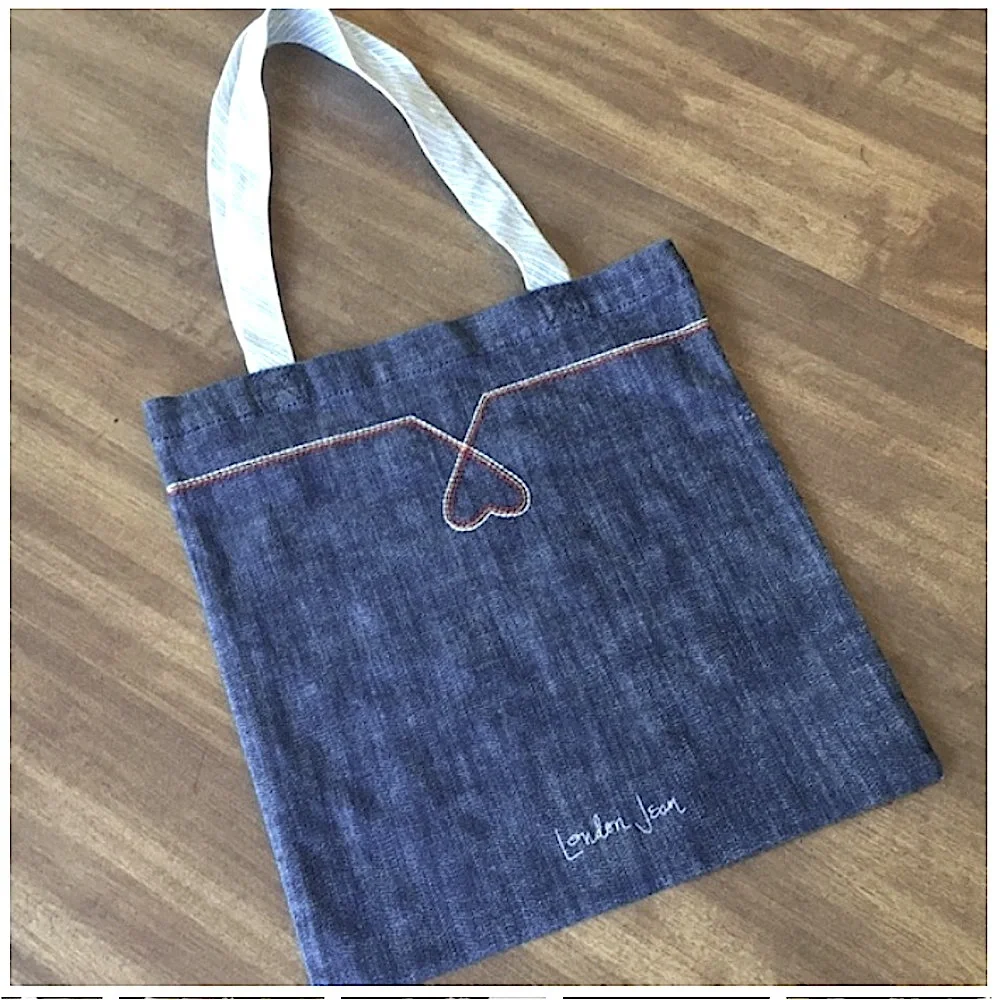 NWOT London Jean Denim Shoulder Tote Bag 12”x13”